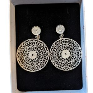 Filigree Moon design/Round Model handmade earrings Fine elegant glamorous jewelr